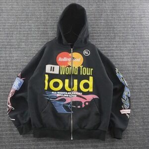 Rolling Loud World Tour 2024 Zip Up Hoodie XL Black Festival Flame Sleeves
